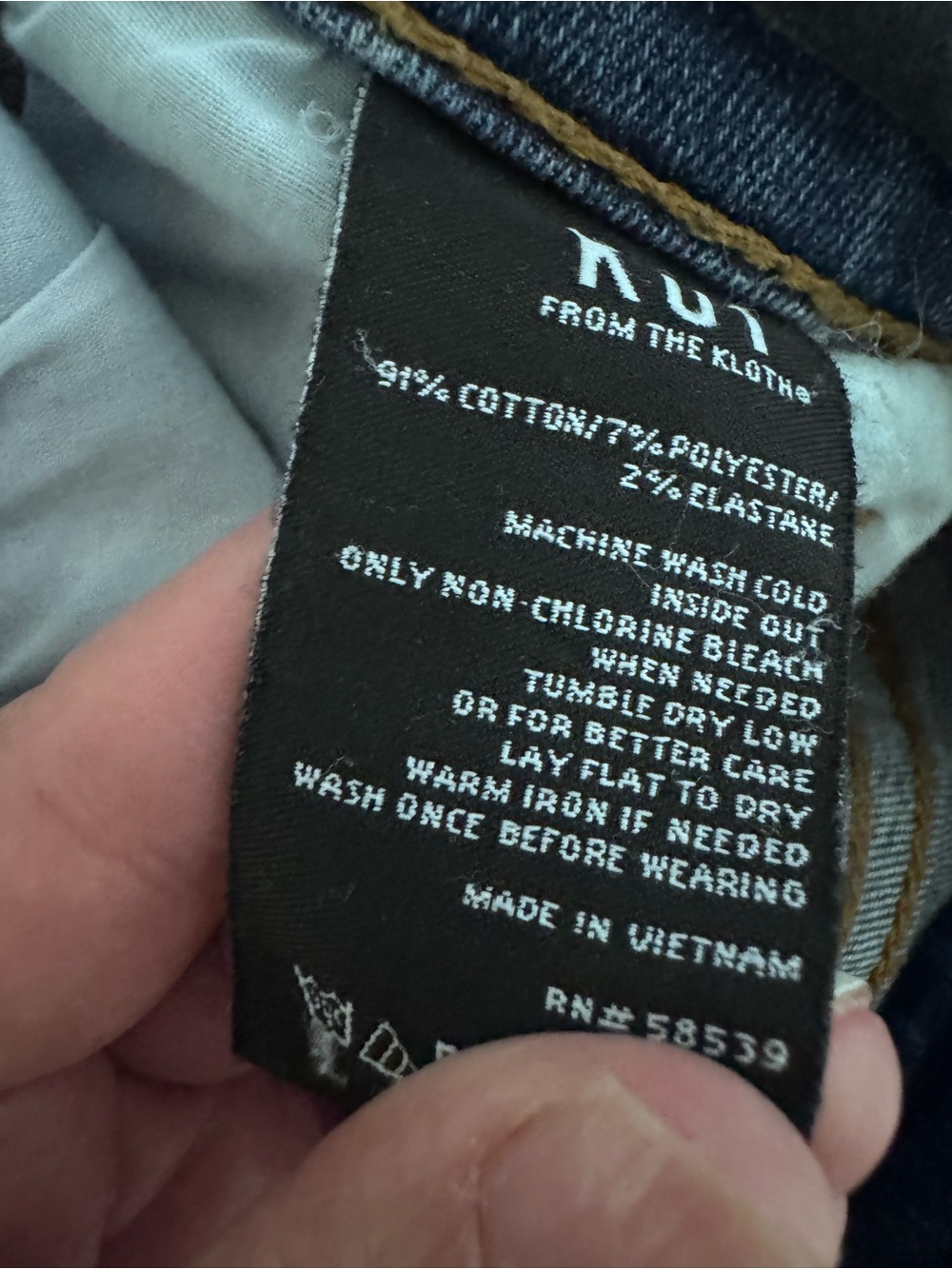 Kut from the Kloth Straight-Leg Jeans in Dark Blue Denim - Picture 7 of 8